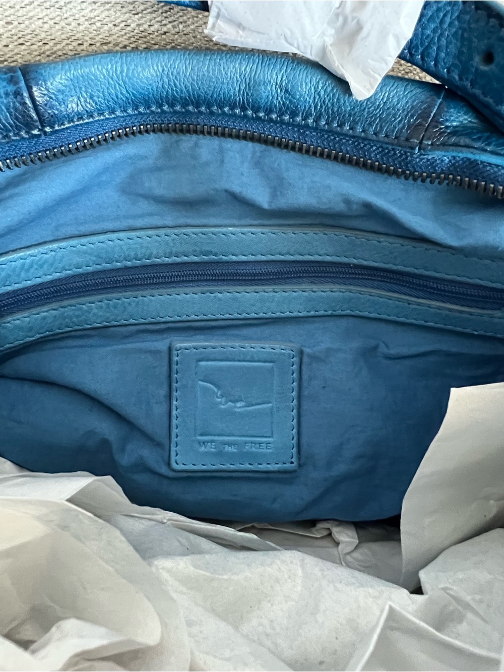 Free People We The Free Baby Emerson Tote in Santorini Blue - Picture 3 of 8